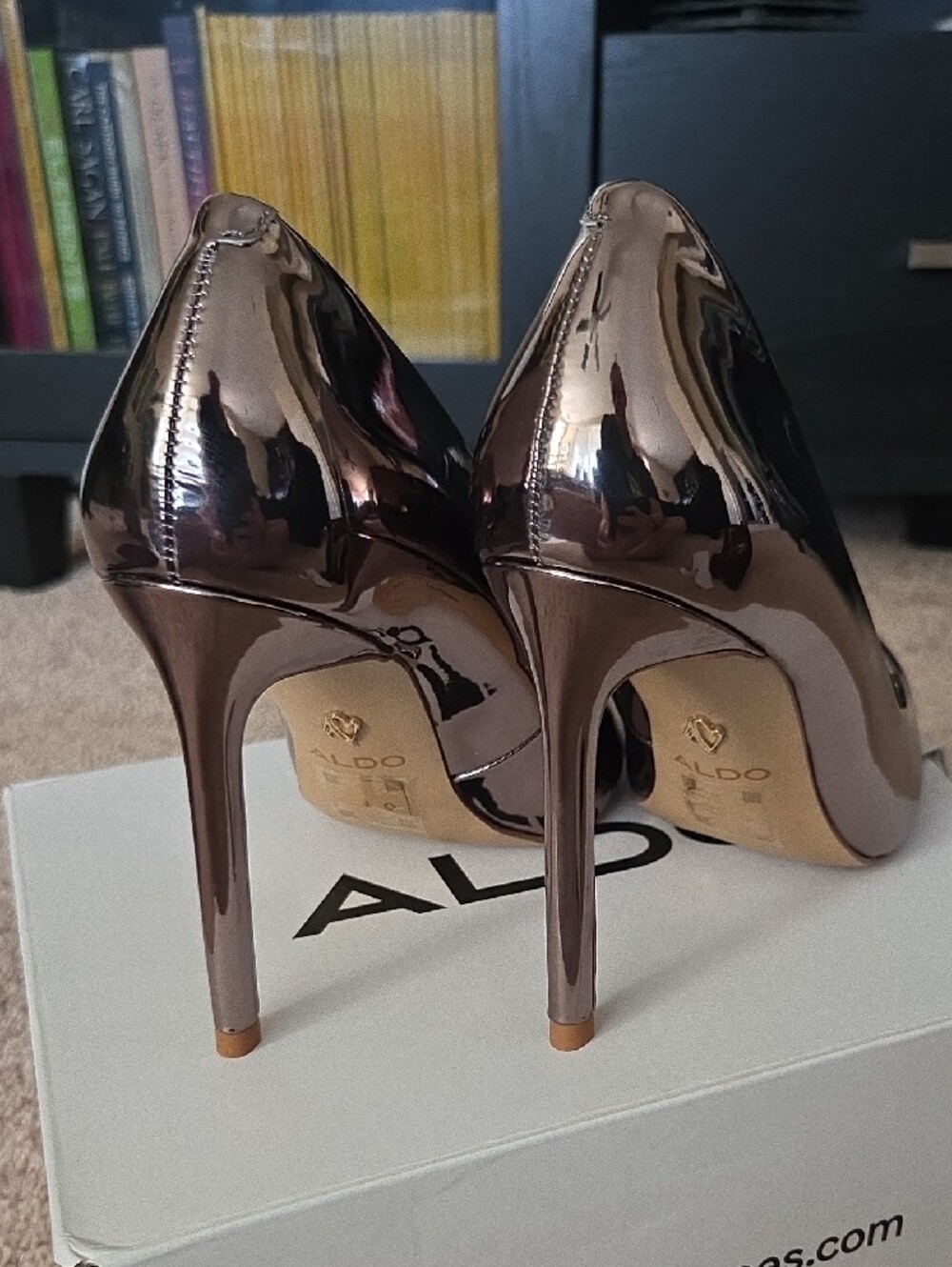 ALDO Metallic Bronze Pointed Leather Pumps - Picture 2 of 5